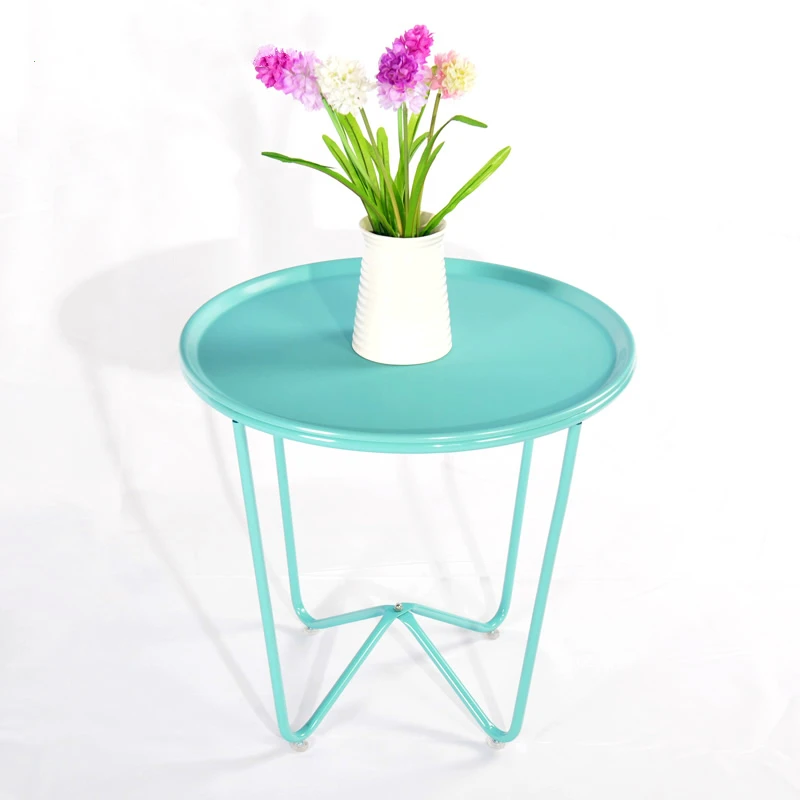 Assemble Home Simple Tea Table Living Room Iron Small Round Fashion Small Side Table
