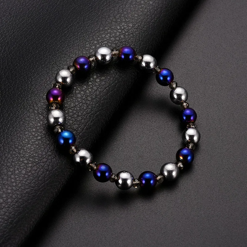 

Fashion Class Black Magnetic Bead Strand Bracelet Dragons crouched over a pearl Hematite Bracelet Jewelry Presents for Men Women