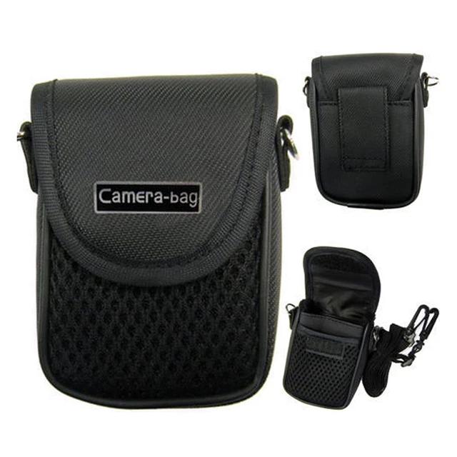 US $2.76 3 Size Camera Bag Case Compact Camera Case Universal Soft Bag Pouch + Strap Black For Digital Camer