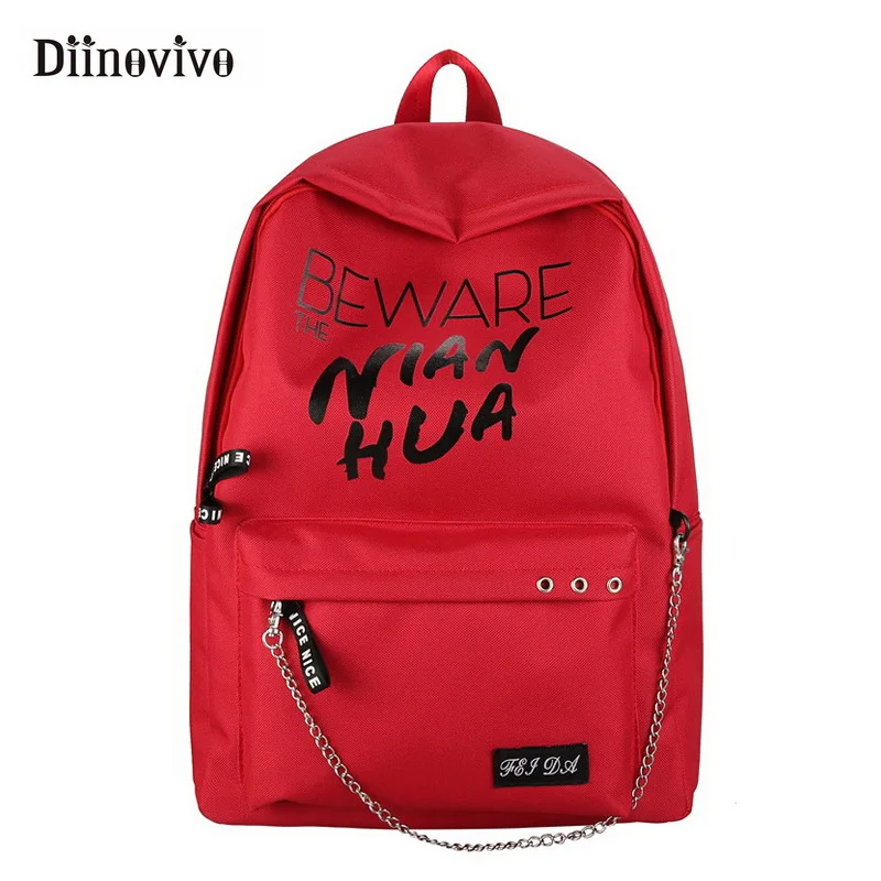 

DIINOVIVO Trend Women Backpack Female College Students Back Pack Large Capacity Letter Pattern Printing Girls Knapsack WHDV0688