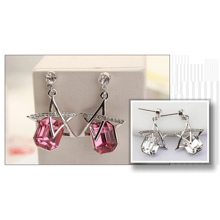 Malanda Фирменная новинка мода площади кристалла от Swarovski Циркон Висячие серьги Для