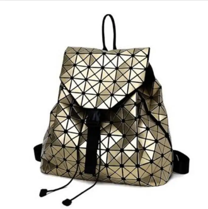 

Fashion Women Drawstring Backpack Geometric Female Backpacks For Teenage Girls Bagpack Holographic Ladies bao School Bag Sac