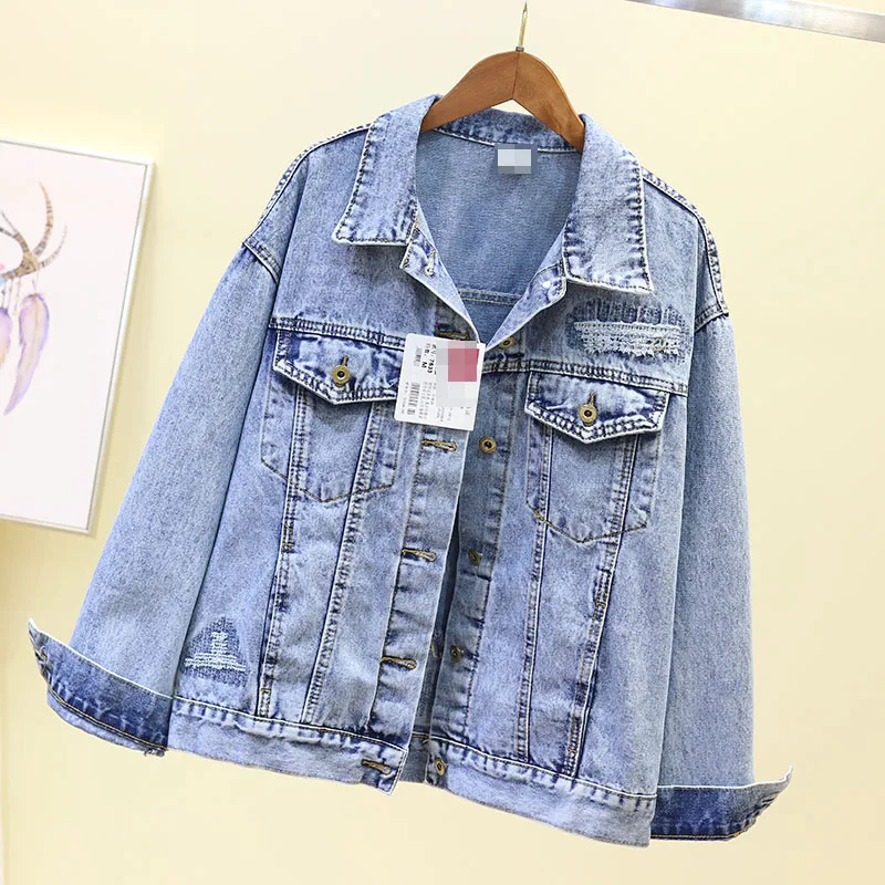 

Korean Loose Denim Jacket Short Coat Female Spring Autumn Vintage Student Jeans Jacket Girls Students Basic Coat Women Outwear