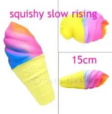 Kawaii bunny Squishies jumbo Squeeze doll Squishy кролик олень кошка медленно поднимающаяся игрушка антистрессовая игрушка для детей мальчиков и девочек - Цвет: 15cm rainbow cream