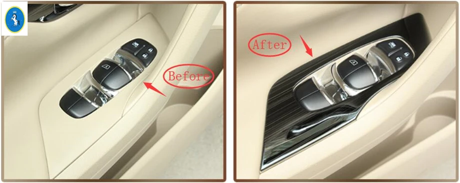 

Yimaautotrims Interior For Nissan Teana / Altima 2013 - 2018 Inner Door Armrest Window Switch Control Panel Cover Trim 4 Piece