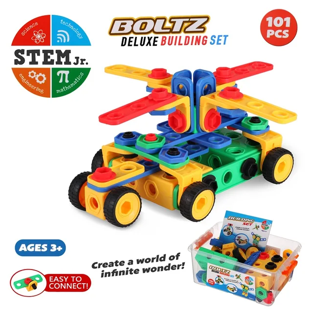 101 Piece Creative Games Fun Activity STEM Toys Kit Educational Construction Engineering Building Blocks Learning Set Best Toys 1