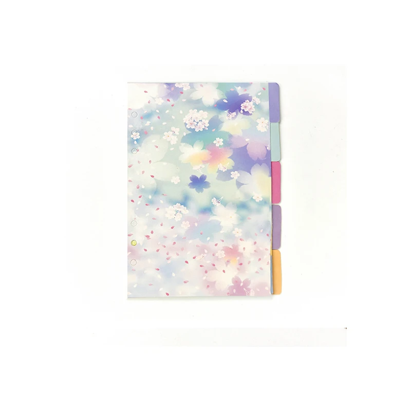 

5pcs/lot Cherry Blosssom Floral Pattern Separated Pages Index Paper Core for Notebook Agenda Planner Organizer Separator Pages
