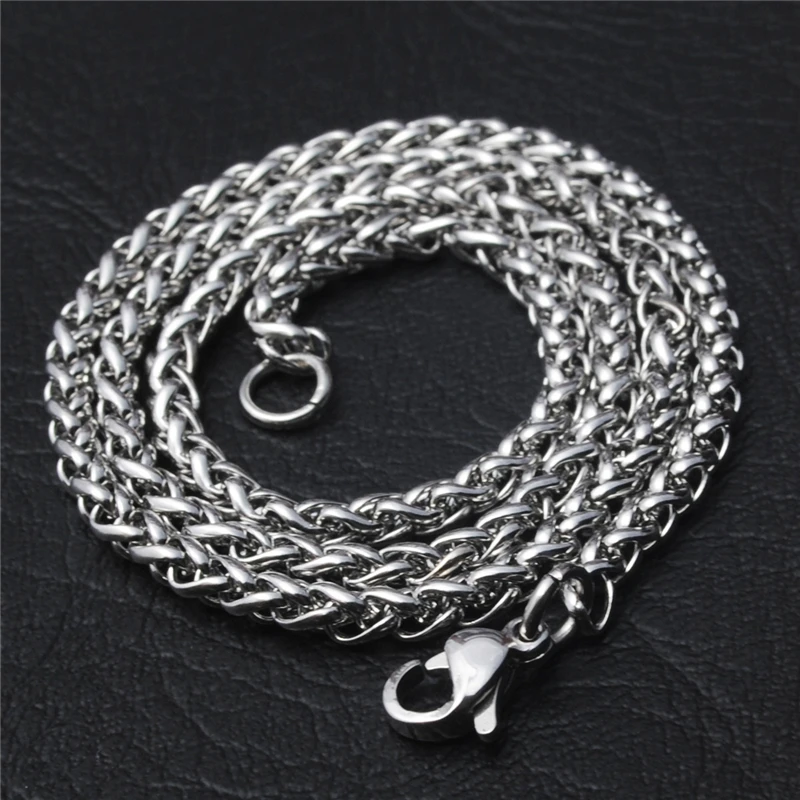 

RONGQING 1pcs 316 Stainless steel Keel chain Starlord Chain necklace For Men fashion wave chain silver DIY Chains