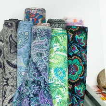 Печатная Ретро Пейсли и цветочная смесь из шелка и хлопка, тонкая и мягкая, шитье для платья, юбки, рубашки, подкладки, ремесло