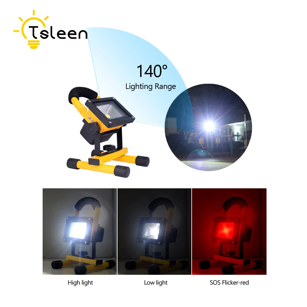 TSLEEN портативный светодиодный прожектор Точечный светильник 20 Вт ночной рыболовный открытый светильник ing Кемпинг лампа Refletor светодиодный светильник с батареями