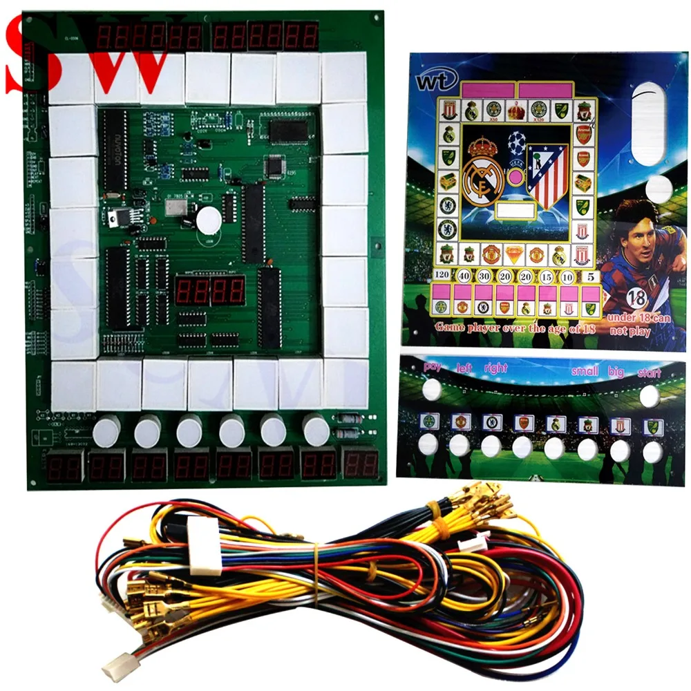 Hohe win rate Fußball Mario Spiel PCB Board mit kabelbaum münz für Casino/Slot Spiel Board Arcade s