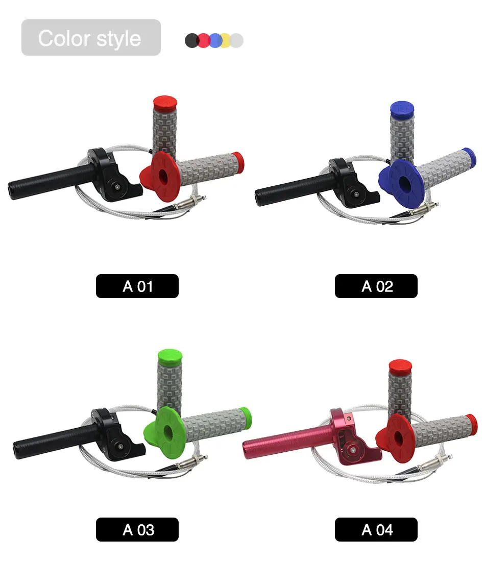 ZSDTRP мотоциклетные ручки дроссельной заслонки с кабелем оседлайте и закручивайте газовые ручки дроссельной заслонки велосипеды грязи ATV 50-250cc KLX CRF 230