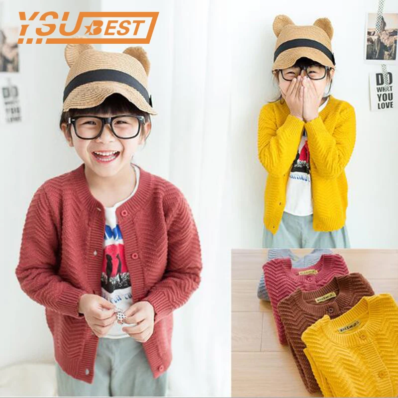 

Big Child Knitted Cardigan Autumn Children Sweater Kids Boys Clothing Baby Sweaters Infant Girls Cardigan Single-Breasted Jacket