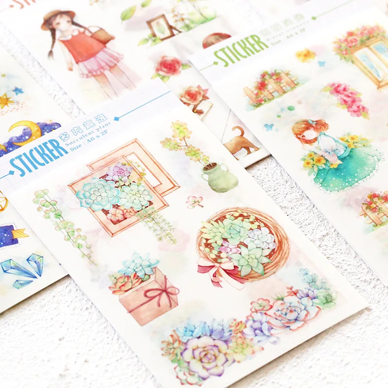 

2sheets/lot Girl Adhesive Stickers DIY Decoration Stickers Stationery Stickers Escolar Papelari Labels Scrapbook Paper