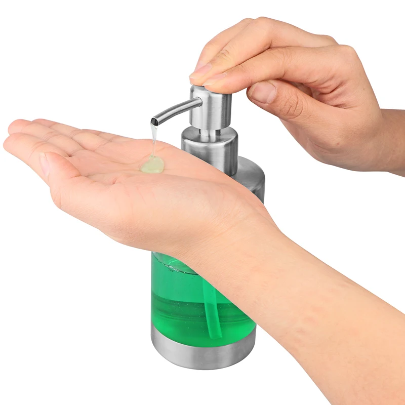 Кухонный диспенсер для мыла для ванной комнаты 12 унций диспенсер для жидкого мыла лосьон из нержавеющей стали головка+ бутылка из АБС-пластика