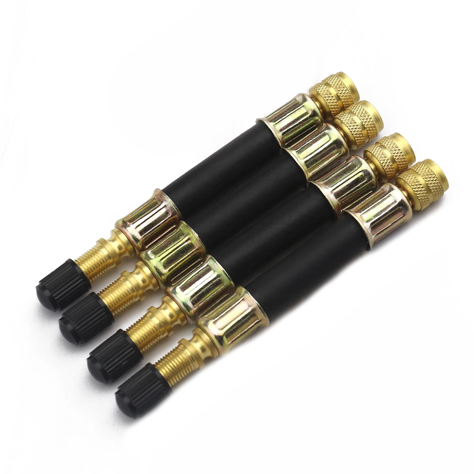 

4pcs 105mm Rubber Braided Flexible Hose Car Wheels Dual Tire Valve Extension Adapter Stem For Truck RV Trailer Bus Wheel