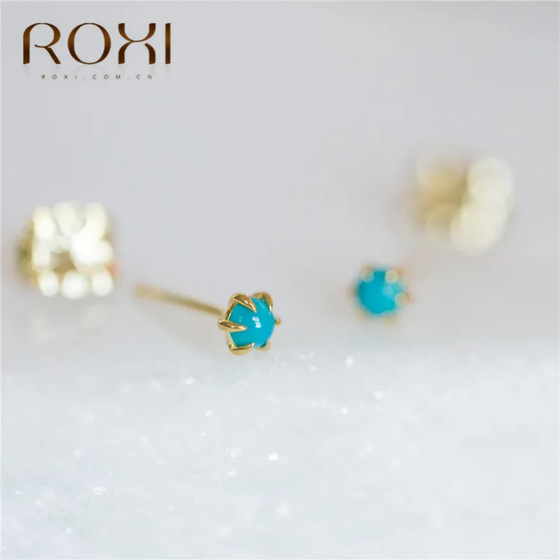 ROXI Stud Earrings for Women Girls Gift Boho Jewelry Synthetic Turquoises Earrings Summer Wedding Earrings Pendientes Mujer