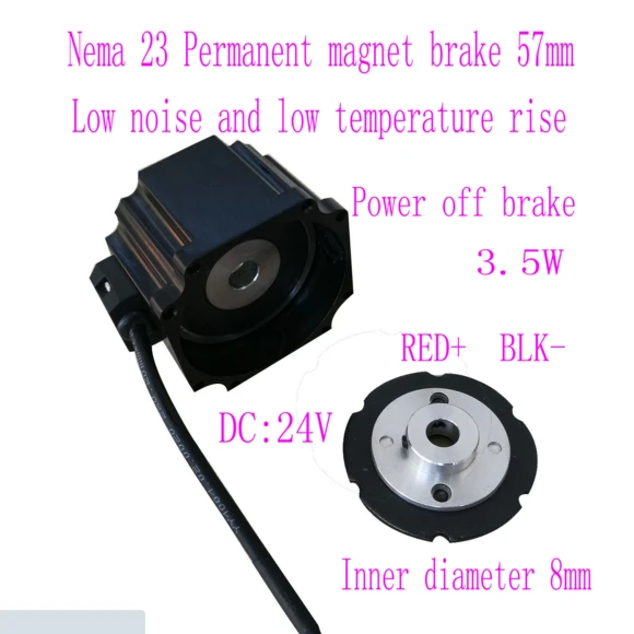 Квадратный шаговый двигатель тормоза черный цвет NEMA 17 NEMA 23 NEMA 34 шаговый двигатель тормоза 24 В Макс 4 нм