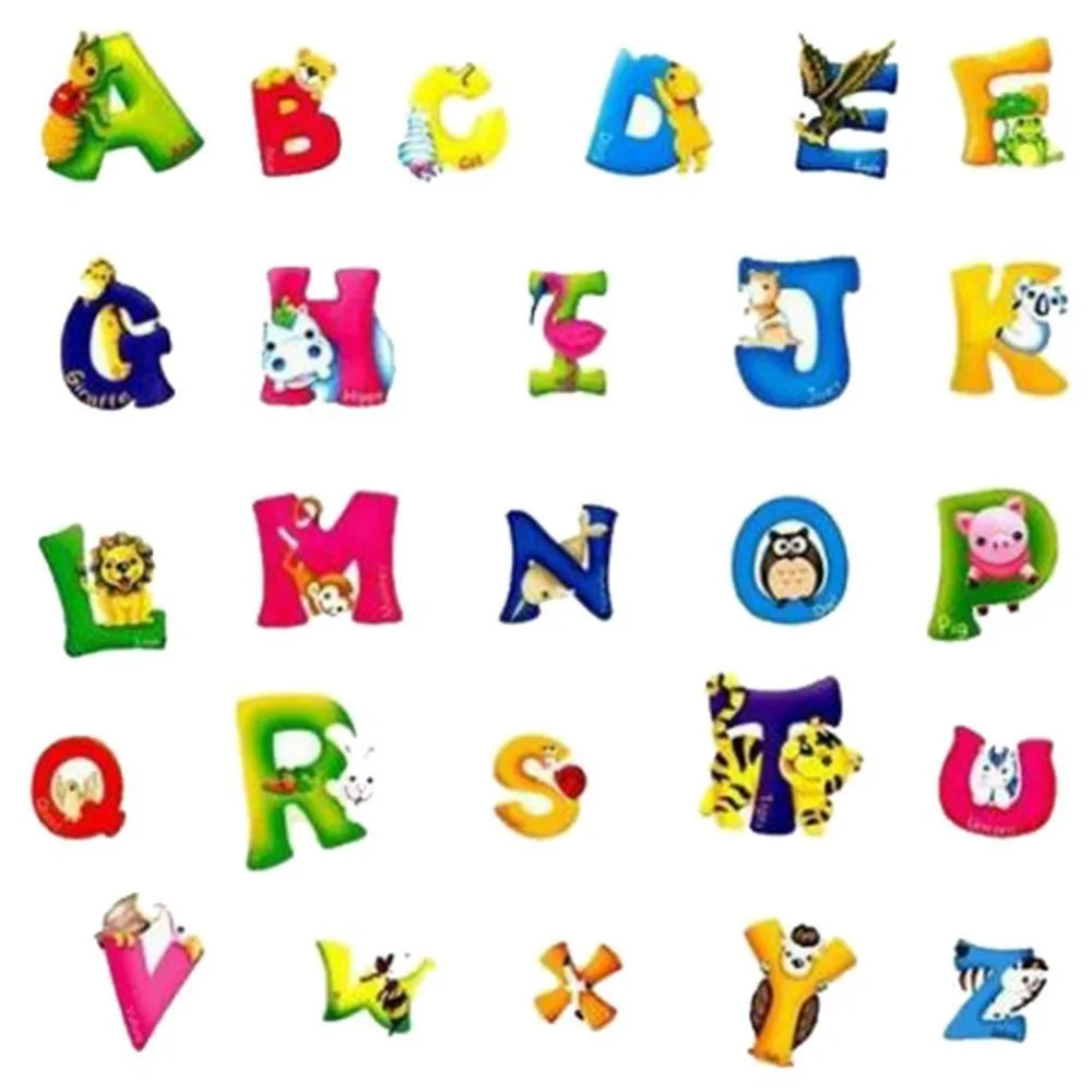 AZ Alphabet Hewan Removable 3D Surat Dinding Kaca Stiker Decals AZ Alphabet Hewan Removable 3D Surat Dinding Kaca Stiker Decals