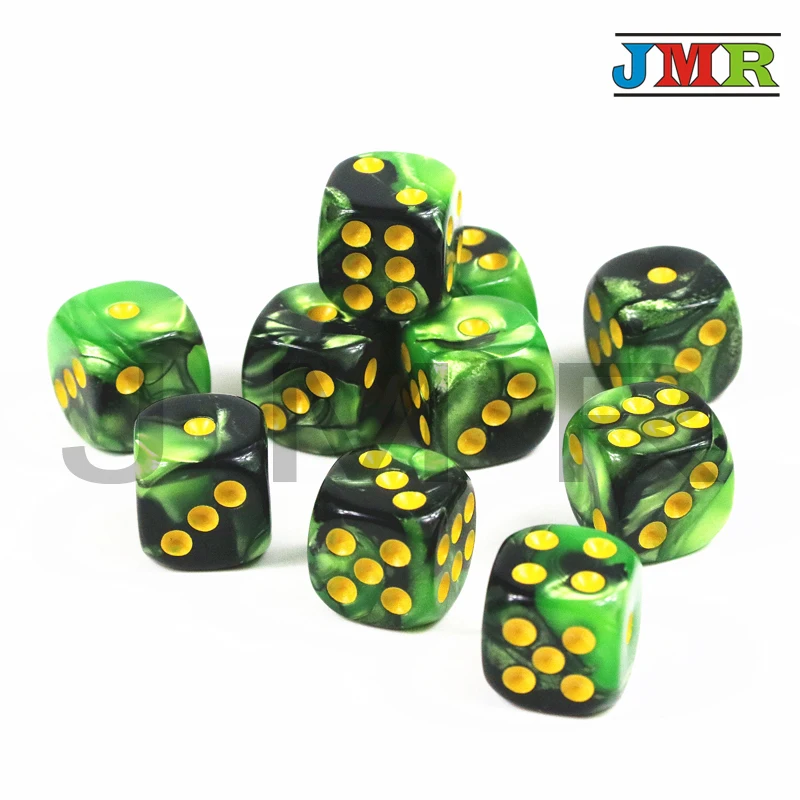 Board Game Dice 12mm 10pcs/set of D6 Gambling Playing Dice  for Dice Tower Board Game,Tabletop Game Gemini Color