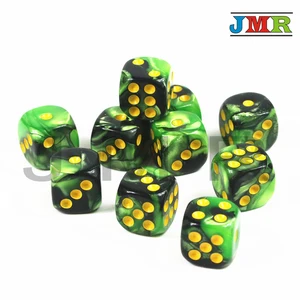 Board Game Dice 12mm 10pcs/set of D6 Gambling Playing Dice  for Dice Tower Board Game,Tabletop Game Gemini Color