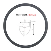 LIENGU светильник 320 г 29 дюймов MTB XC бескамерный 30 мм clincher hookless carbon rim 29er 30 мм глубокое колесо для горного велосипеда 24H