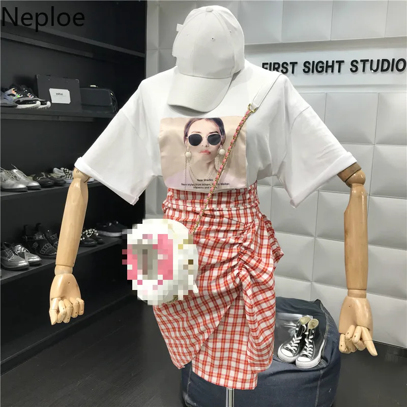 Neploe женские комплекты Лето 2019 рисунок печати o образным вырезом футболки с