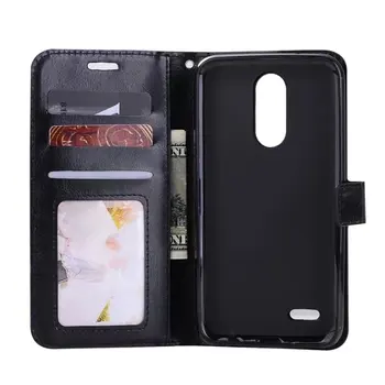 

100pcs/lot free shipping Crazy Horse Wallet Leather Case for LG K4 K8 K10 2017 with photo frame