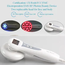 4 IN 1 Electroporation Mesotherapy + RF Radio Frequency+Bio Microcurrent EMS + Blue Red Photon Face And Body Beauty Massager