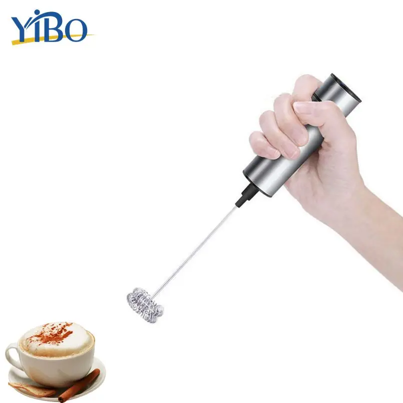 

YIBO Electric Milk Frother Whisk Head Cordless Handheld Foamer for Coffee Latte Cappuccino Mixer Cream Whippers Ktichen Tool