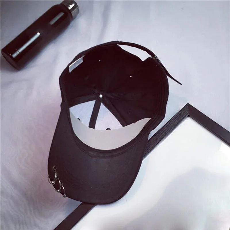 SUOGRY хип-хоп Женский Бейсбол шляпа с заклепками в стиле панк кольцо Эйфелева башня Snapback Шапки для Для женщин Для мужчин однотонные черные