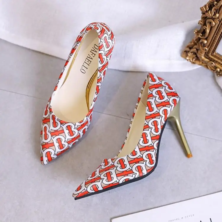 Модные женские туфли на высоком каблуке с принтом Zapatos De Mujer туфли-лодочки без