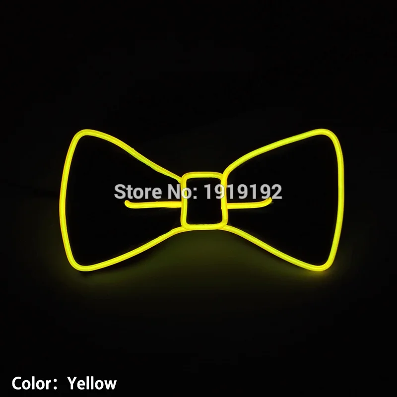 Устойчивый на 10 цветов модный дизайн светящийся мигающий галстук-бабочка led DJ's, EL галстук-бабочка для вечерние, бар, клуб, DJ - Цвет: Yellow
