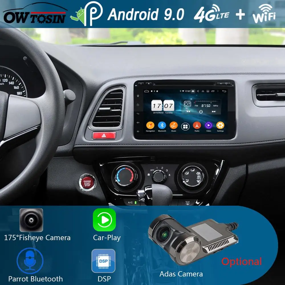 

8"IPS 1920*1080 8Core 4G +64G Android 9.0 Car DVD Player For Honda Vezel HR-V HRV XR-V 2014 2015 2016 2017 2018 DSP Radio GPS