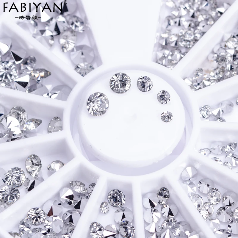 

Mixed Sizes Nail Art Wheel Rhinestone Crystal Decoration 3D Tips Design Manicure Acrylic UV Gel Polish Drill Glitter Accessories
