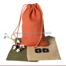 100 шт/партия CBRL джутовые/льняные сумки на шнурке и мешочек для орнамента/бобы, различные цвета, размер на заказ