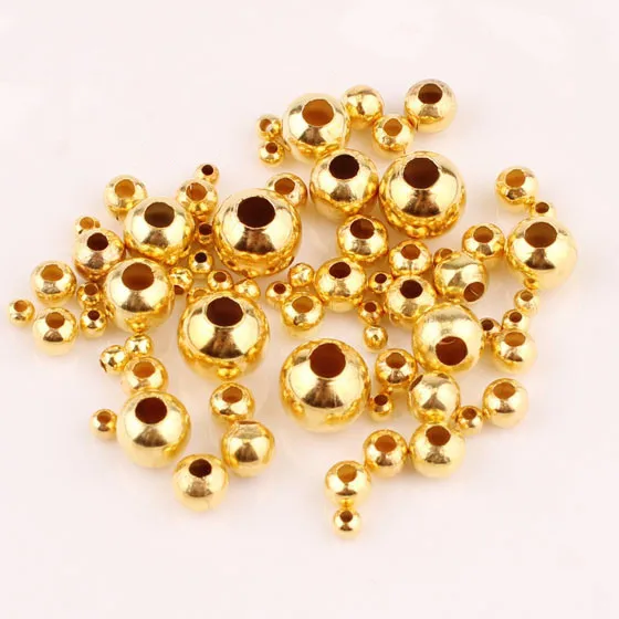Wholesale 4mm 5mm Gold Silver Plated Smooth Ball Spacer Beads Iron Metal Beads For Jewelry