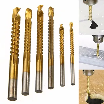 

Countersink Drill Bit Set 6 Pieces Three Pointed High Speed Steel Drill for Wood Drilling or Woodworking Chamfer Grooving