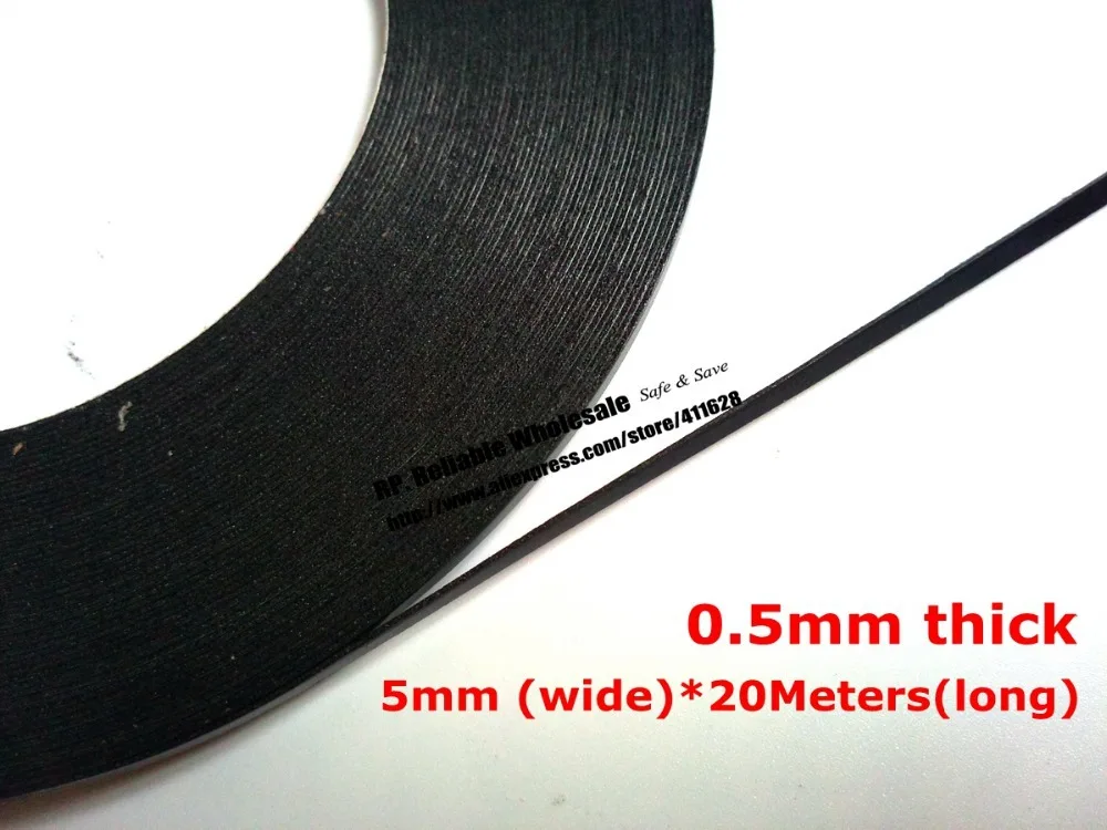 3mm thick x 50mm wide x 20 metres long Single sided black foam tape 
