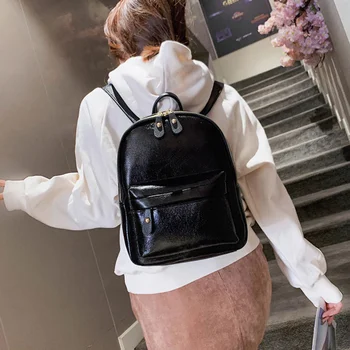 

Large Capacity PU Backpack Wear-resistant School Travel Bag for Women Girls New