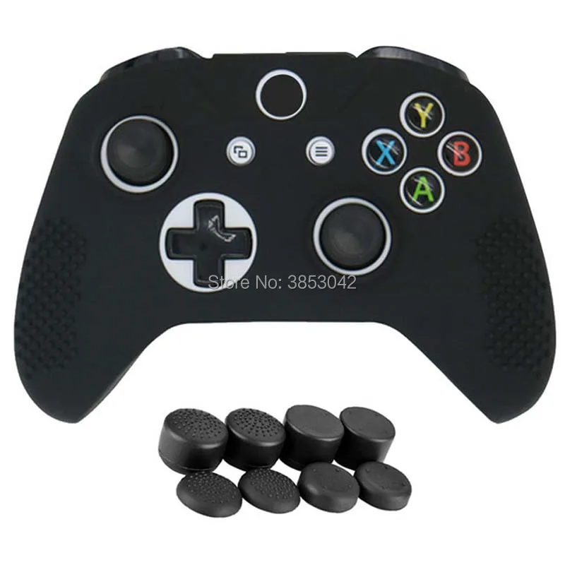 9 in 1 Soft Silicone Rubber Skin Gamepad Protective Case Cover for Microsoft Xbox One S Controller (10)