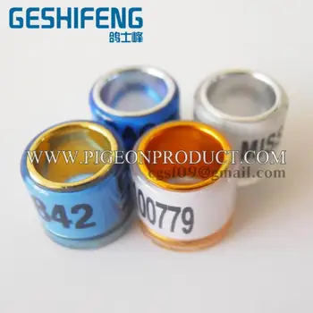 

10/12mm Aluminium core with plastic coat ring for racing pigeon birds