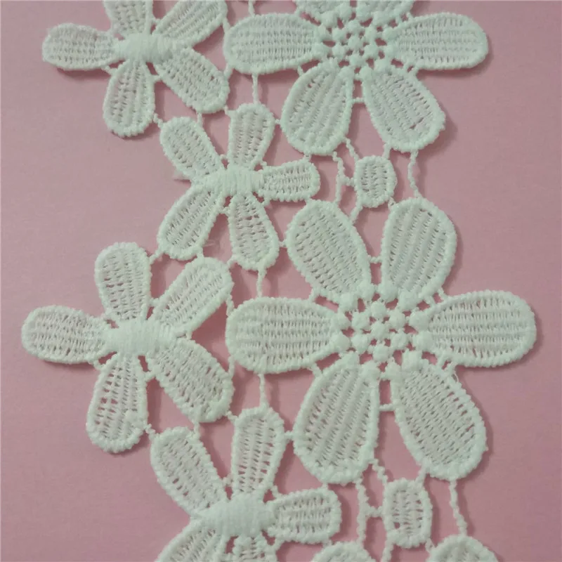 

15Yards 9CM Embroidery Lace Trim White Flowers Lace Embroidered Polyester for Clothes Home Textiles Apparel Sewing Lace Fabric