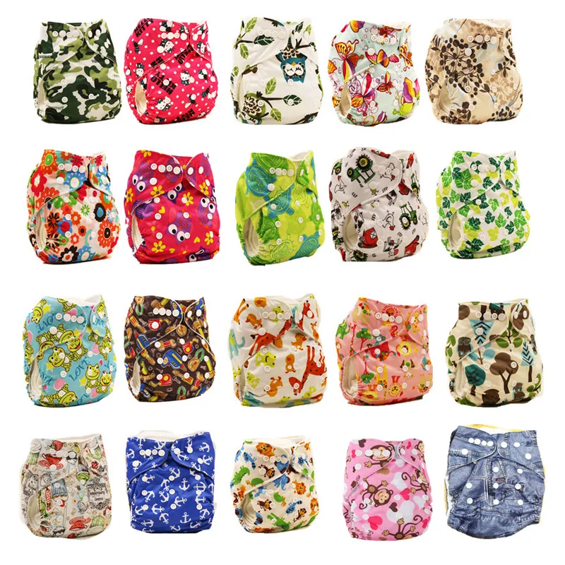 

Flower Printed Baby Diaper Cover Reusable Cloth Cover Nappy Cover Cartoon Infant Diaper Nappy Size Adjustable 0-2 Years