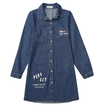 

Women's Denim Jacket Long Sleeve Printed Denim Shirt Spring New Korean Version Of The Loose Large Size Wild Net Red Jacket A127