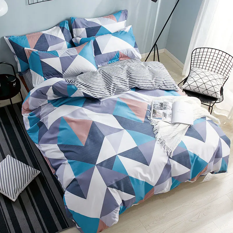 

Geometric 4pcs Girl Boy Kid Bed Cover Set Duvet Cover Adult Child Bed Sheets And Pillowcases Comforter Bedding Set 2TJ-61016