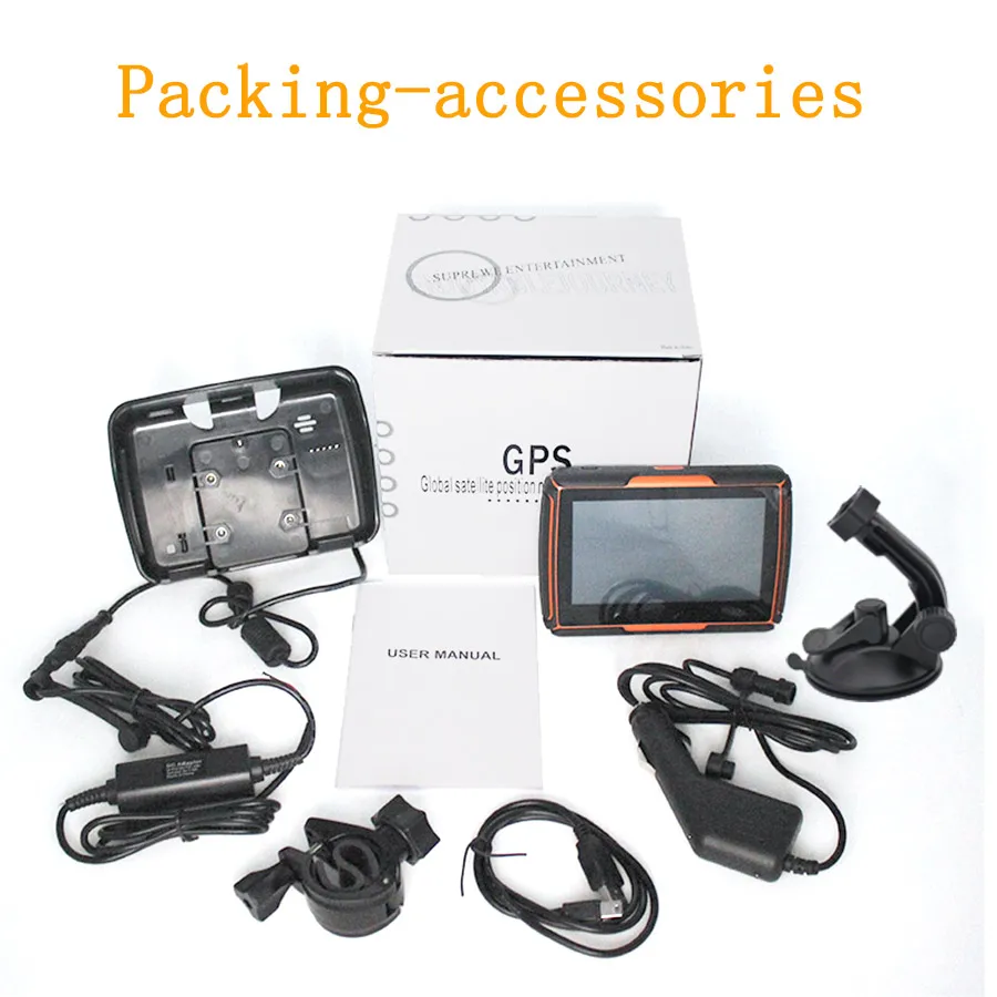 TOPSOURCE 4 3 дюймов Автомобильный навигатор gps 256M ram 8GB Flash мотоциклетная