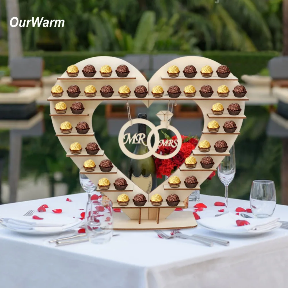 OurWarm Rustic Wedding DIY Decoration Cake Stand Candy Pop Ferrero