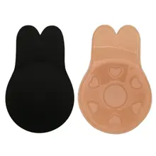 2 шт./пара Для женщин милые заячьи ушки невидимый бюстгальтер с эффектом лифтинга груди наклейки дышащая био-силиконовые накладки на соски против обвисания груди площадку