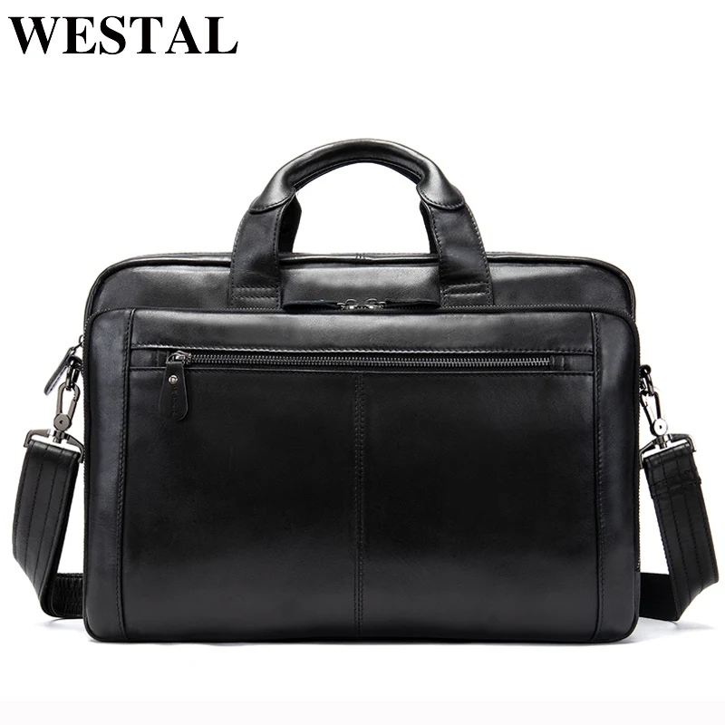 WESTAL Men's Briefcase Male Genuine Leather Men Bags Messenger Bag Leather Laptop Bag for Men Computer/ Document Bags 9207 WESTAL Men's Briefcase Male Genuine Leather Men Bags Messenger Bag Leather Laptop Bag for Men Computer/ Document Bags 9207